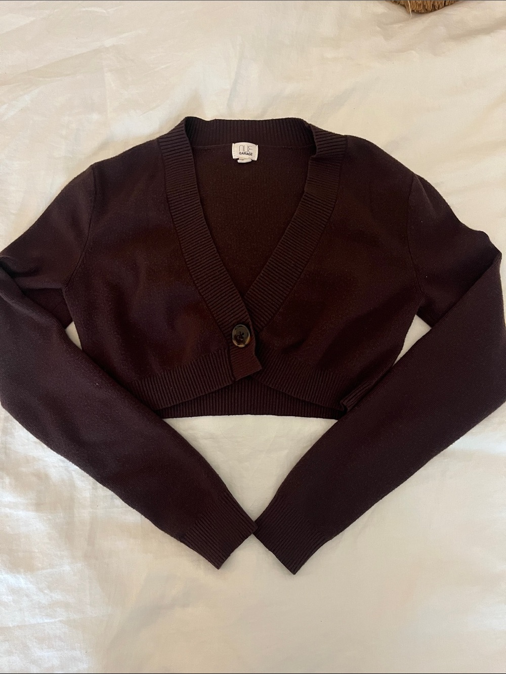 Garage V-Neck Cardigan - Chocolate Brown